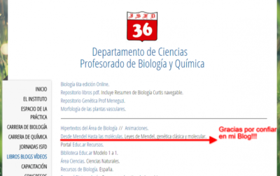 Pagina del ISFD (Instituto superior de Formación docente) N°36 de José C Paz,