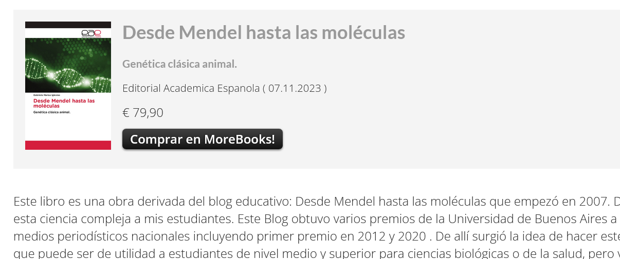 Libro desde Mendel hasta las moleculas